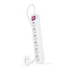 Regleta de enchufes de 6 tomas con interruptor 1.4 m Blanca