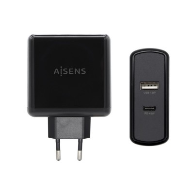 AISENS ASCH-2PD45A-BK cargador de dispositivo móvil GPS, Mando para videojuegos, MP3, MP4, Teléfono móvil, Portátil, Smartphone