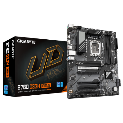 GIGABYTE B760 DS3H GEN5 Placa Base – Compatible con procesadores Intel Core 14ª generación, VRM digital de 8+2+1 fases, hasta 5