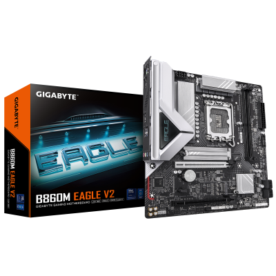 GIGABYTE B860M EAGLE V2 Placa base - Procesadores Intel Core Ultra Series, VRM de 6+1+2 fases, hasta 9066 MHz DDR5, 1x M.2 PCIe