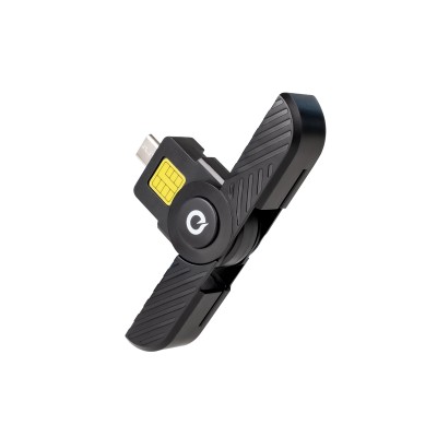 TooQ Lector Tarjetas Inteligentes, DNI Electrónico, USB-C, Negro