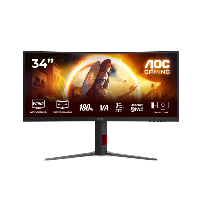 AOC G4 CU34G4 pantalla para PC 86,4 cm (34") 3440 x 1440 Pixeles Wide Quad HD LED Negro, Rojo