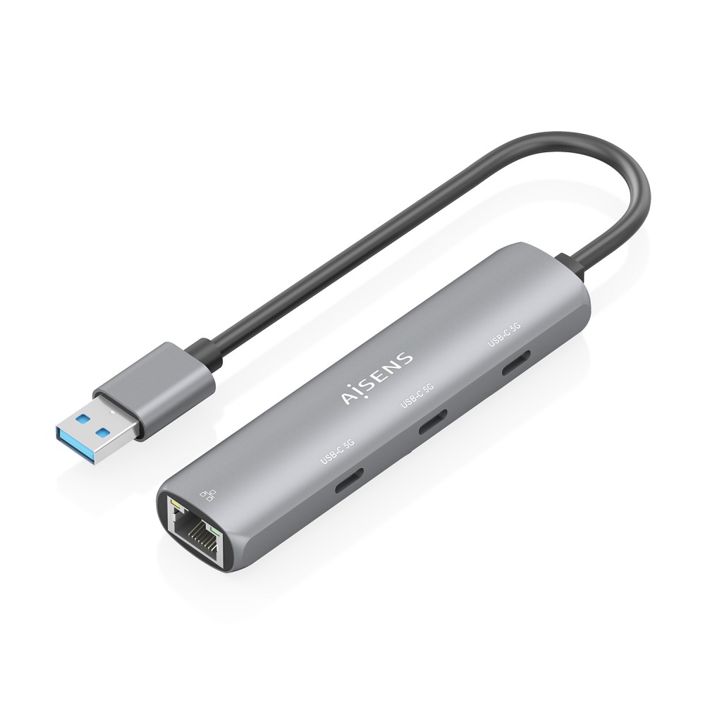 AISENS USB3.0 Dock USB-A A Ethernet Gigabit + Hub 3xUSB-C