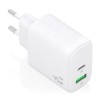 AISENS Cargador GaN 45W, 1xUSB-C PD3.0 QC4.0, 1xUSB-A QC3.0