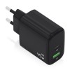 AISENS Cargador GaN 45W, 1xUSB-C PD3.0 QC4.0, 1xUSB-A QC3.0