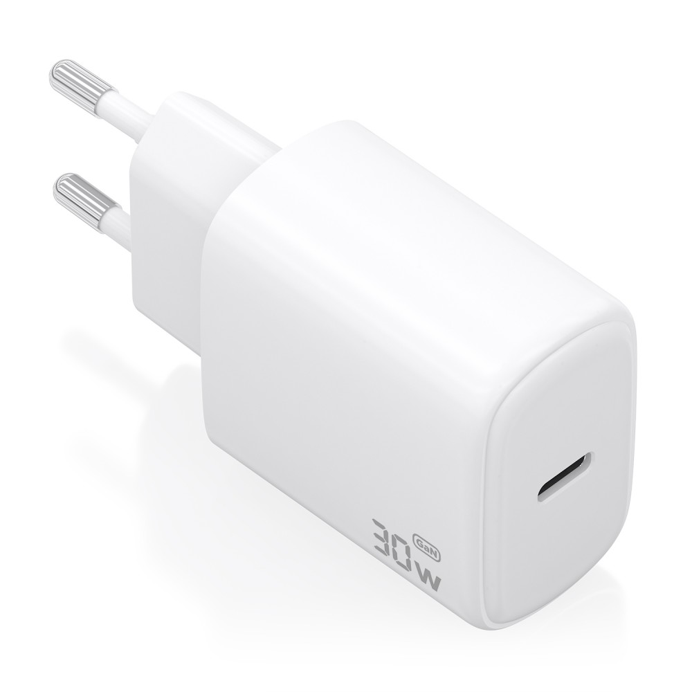 AISENS Cargador GaN 30W, 1xUSB-C PD3.0, Blanco