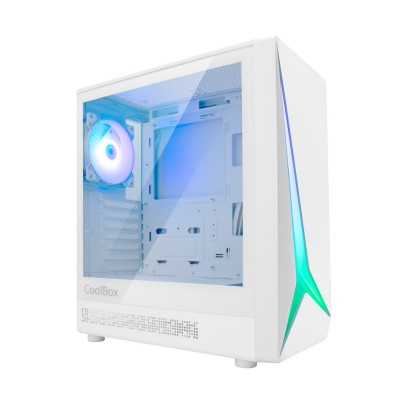 CoolBox GAMING CAJA ATX GA450 STARLIGHT WHITE ARGB USB-C 3.2 GEN1 SIN FTE + 1 VENTILADOR