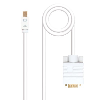 Nanocable Cable conversor Mini DP a VGA, Mini DPM - VGAM, Blanco, 5.0 M