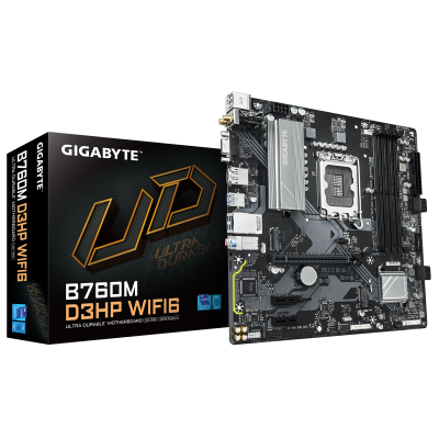 GIGABYTE B760M D3HP WIFI6 Placa base - Compatible con procesadores Intel Core 14ª generación, VRM digital de 4+1+1 fases, hasta