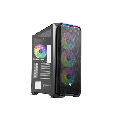 Nfortec NF-CS-KRATERX-B carcasa de ordenador Midi Tower Negro