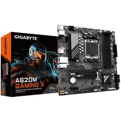 GIGABYTE A620M GAMING X Placa base - Soporta CPUs AMD Ryzen 8000, VRM digital de 8+2+1 fases, hasta 8000MHz DDR5 (OC), 1xPCIe 4