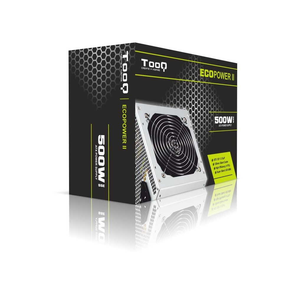 TooQ TQEP-500SSE unidad de fuente de alimentación 500 W ATX Plata