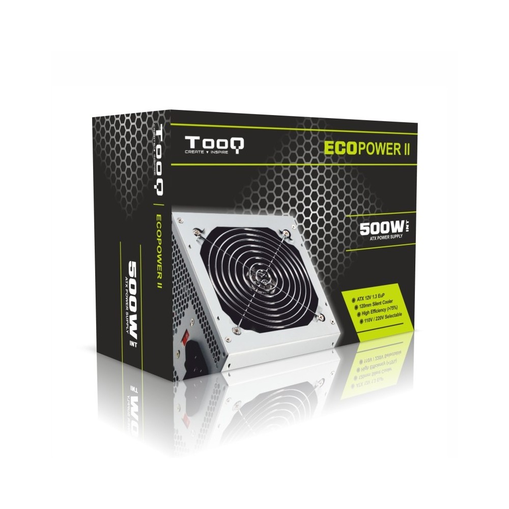 TooQ TQEP-500S-INT unidad de fuente de alimentación 500 W ATX Plata